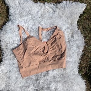 Nude pink crop top